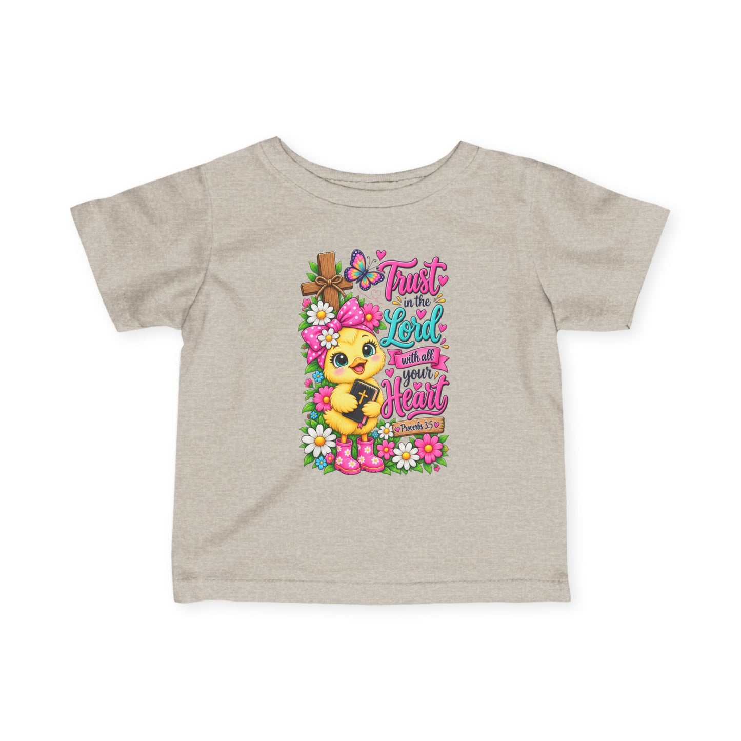 Trust in the Lord Infant Girl Christian Tee | Proverbs 3:5 Baby T-Shirt | Cute Faith-Based Baby Gift