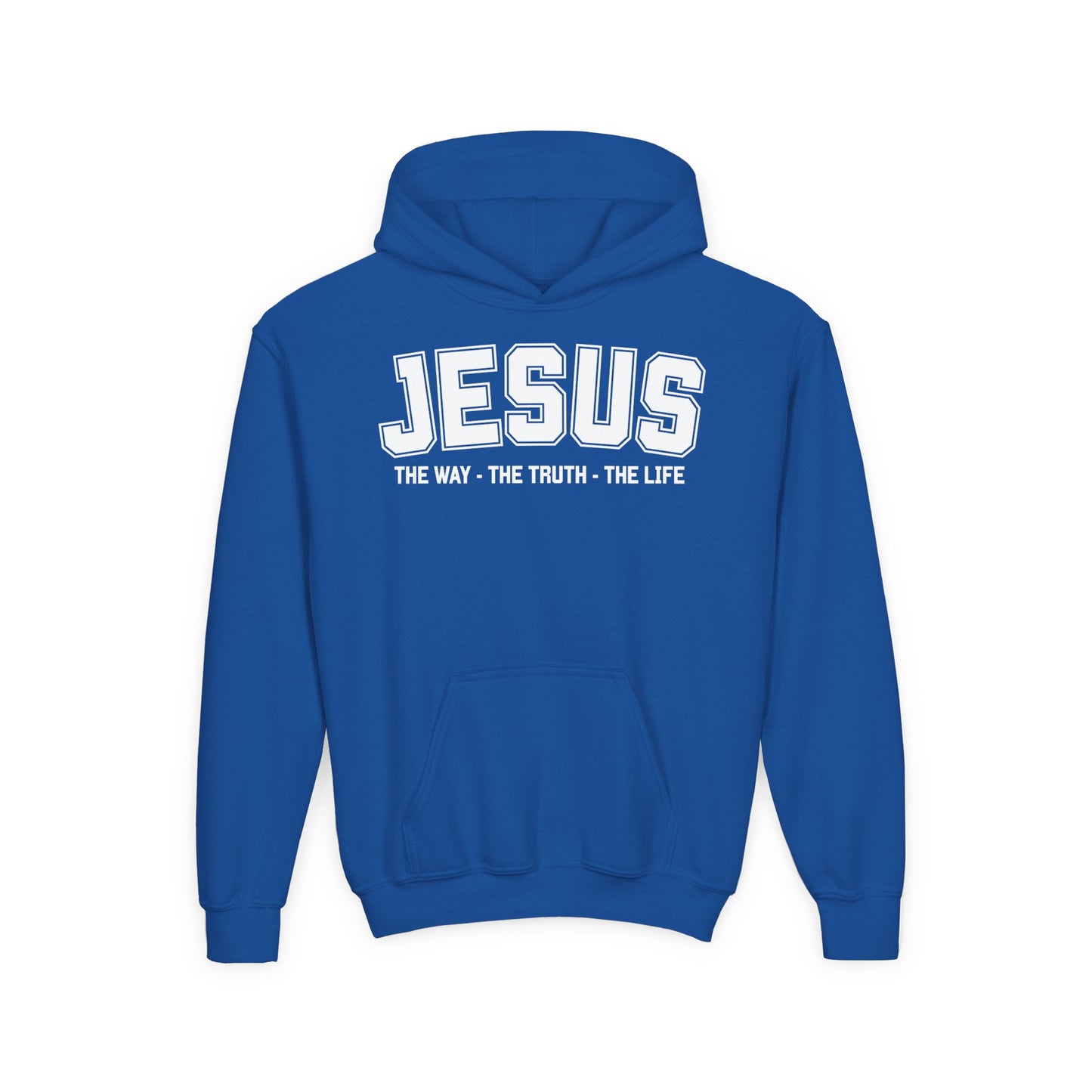 Youth Heavy Blend Hooded Sweatshirt - 'Jesus: The Way, The Truth, The Life' - Inspirational Christian Apparel, Cozy Hoodie for Kids