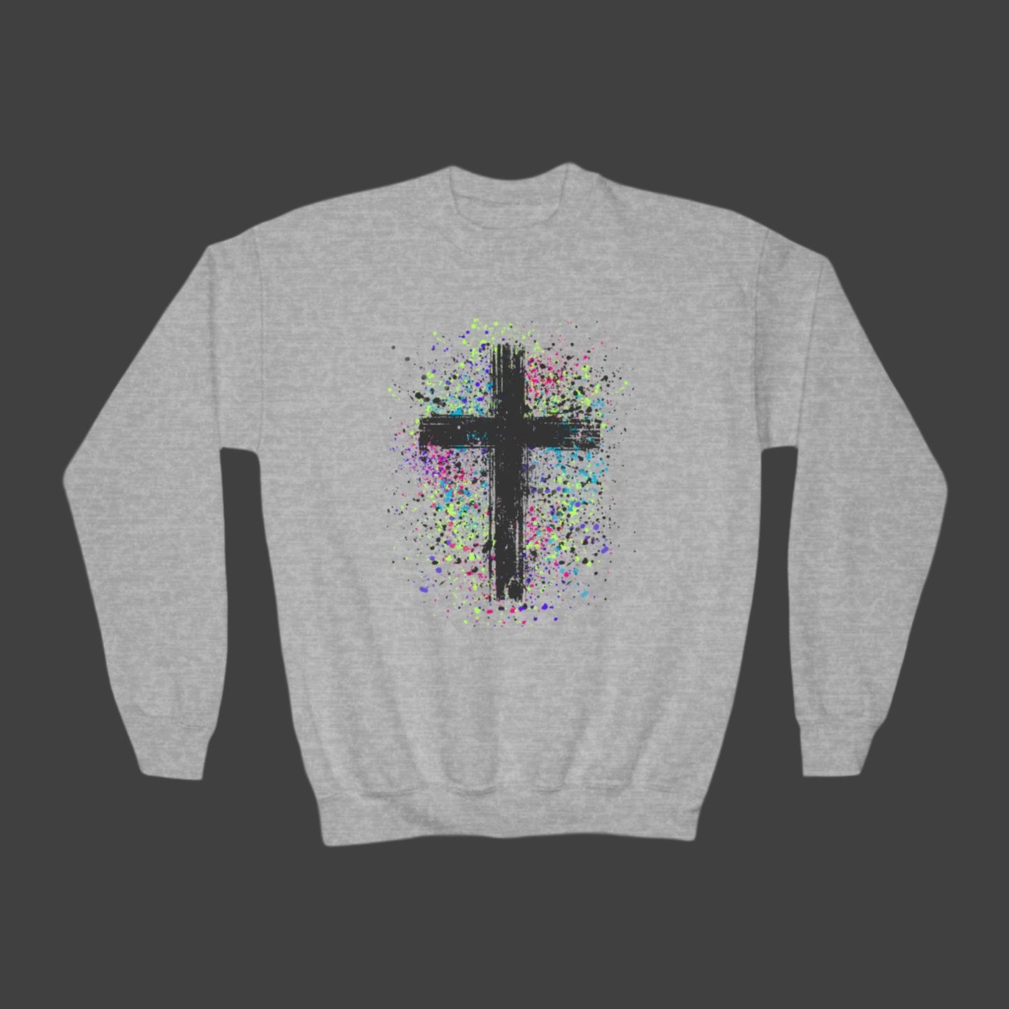 Kids Vibrant Cross Crewneck Sweatshirt