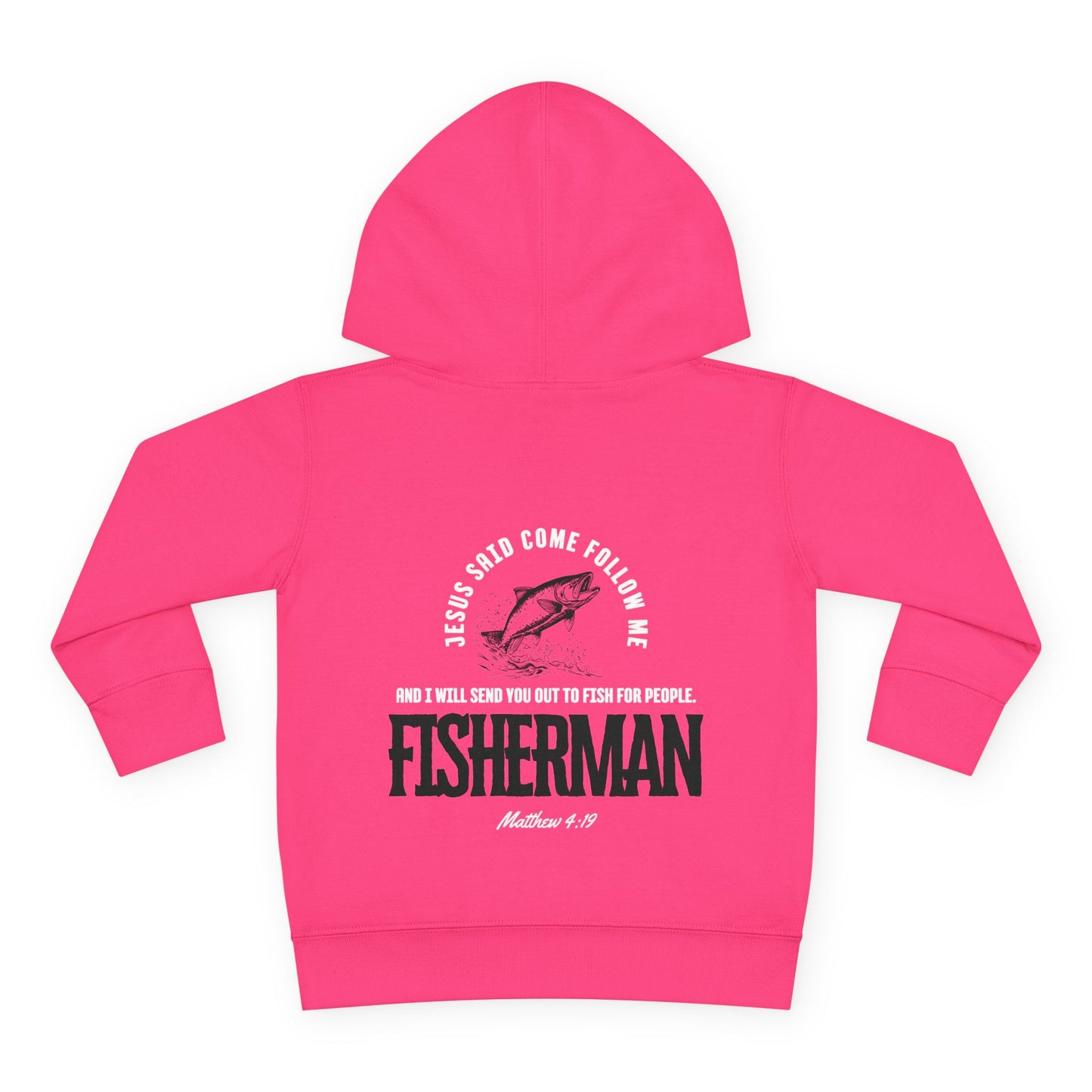 Toddler Christian Fleece Hoodie - Jesus Fisherman Design, Cute Kids Sweatshirt, Religious Baby Gift, Faith Hoodie