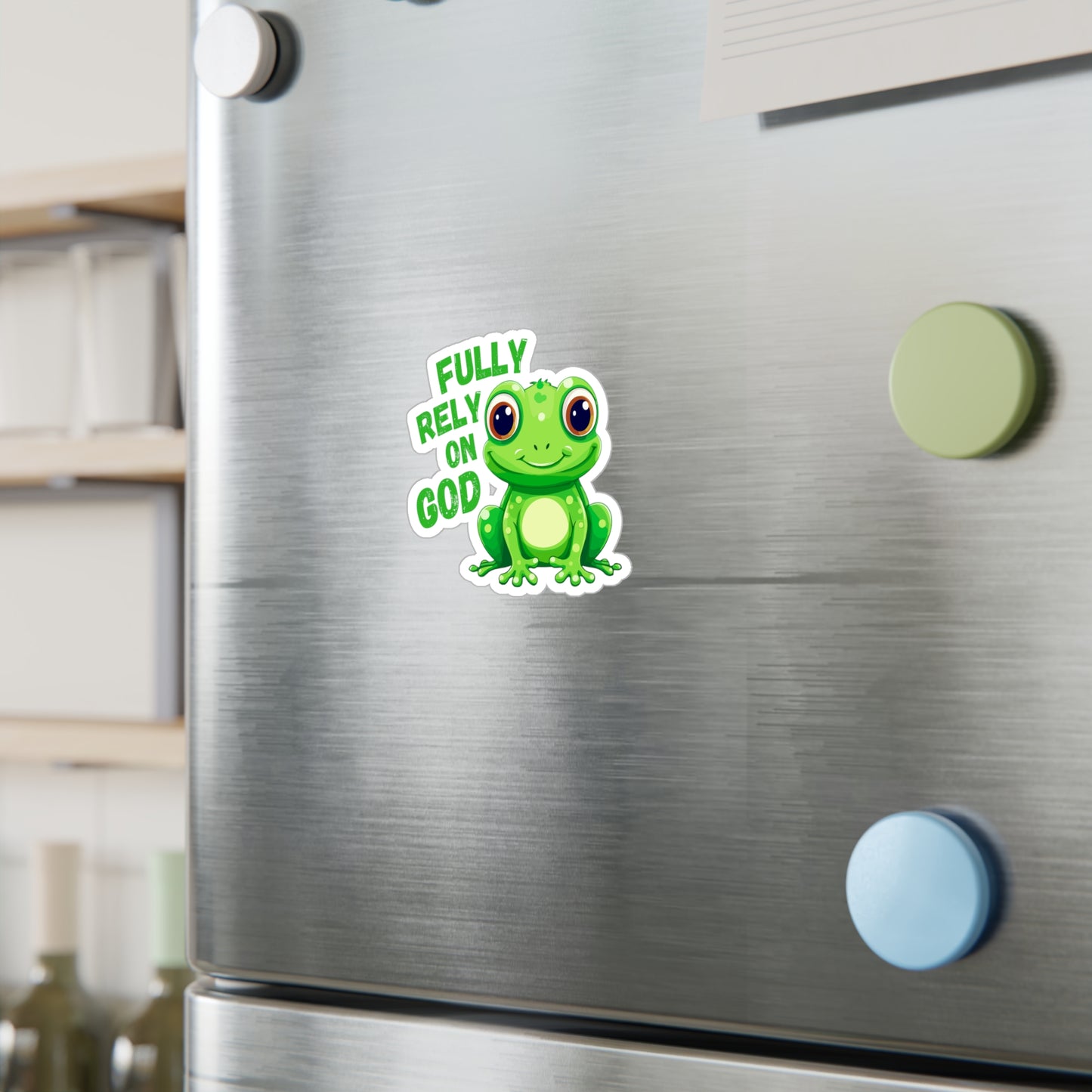 FROG Sticker, Fully Rely On God Christian Sticker Decal, Frog Laptop Sticker, Nature Aesthetic, Gift for Faith Lovers