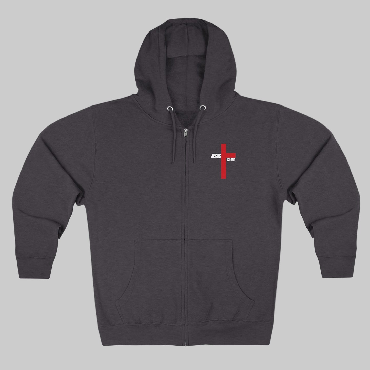 Every Knee Will Bow And Every Tongue Confess Jesus Is Lord Faith-Inspired Full Zip Hoodie | Inspirational Apparel, Christian Gift