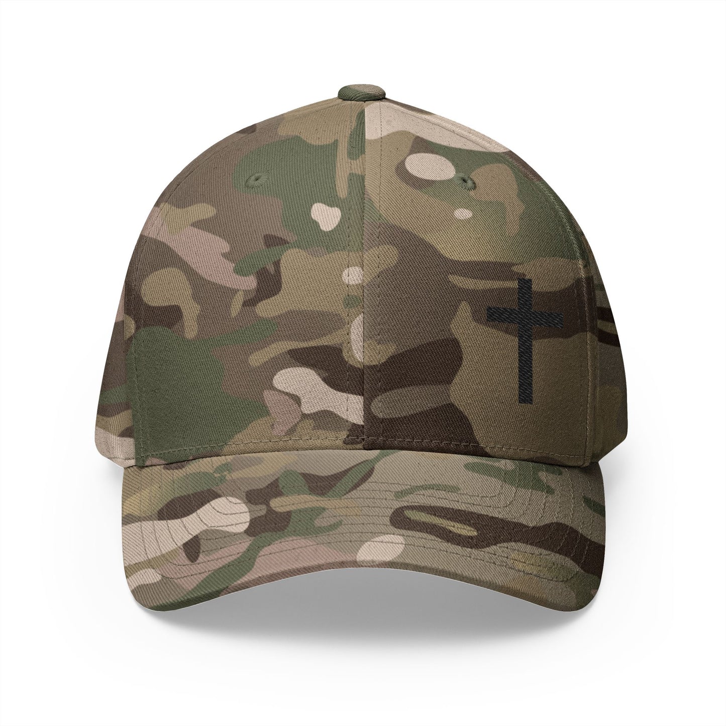 Embroidered Psalm 91 Hat - Flex-fit Closed-Back Hat with Cross Design