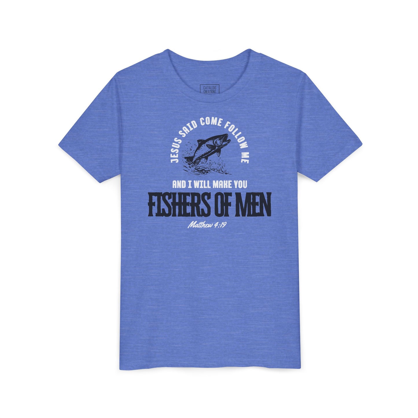 Fishers Of Men Youth Short Sleeve Scripture Tee - Inspirational Jesus Design