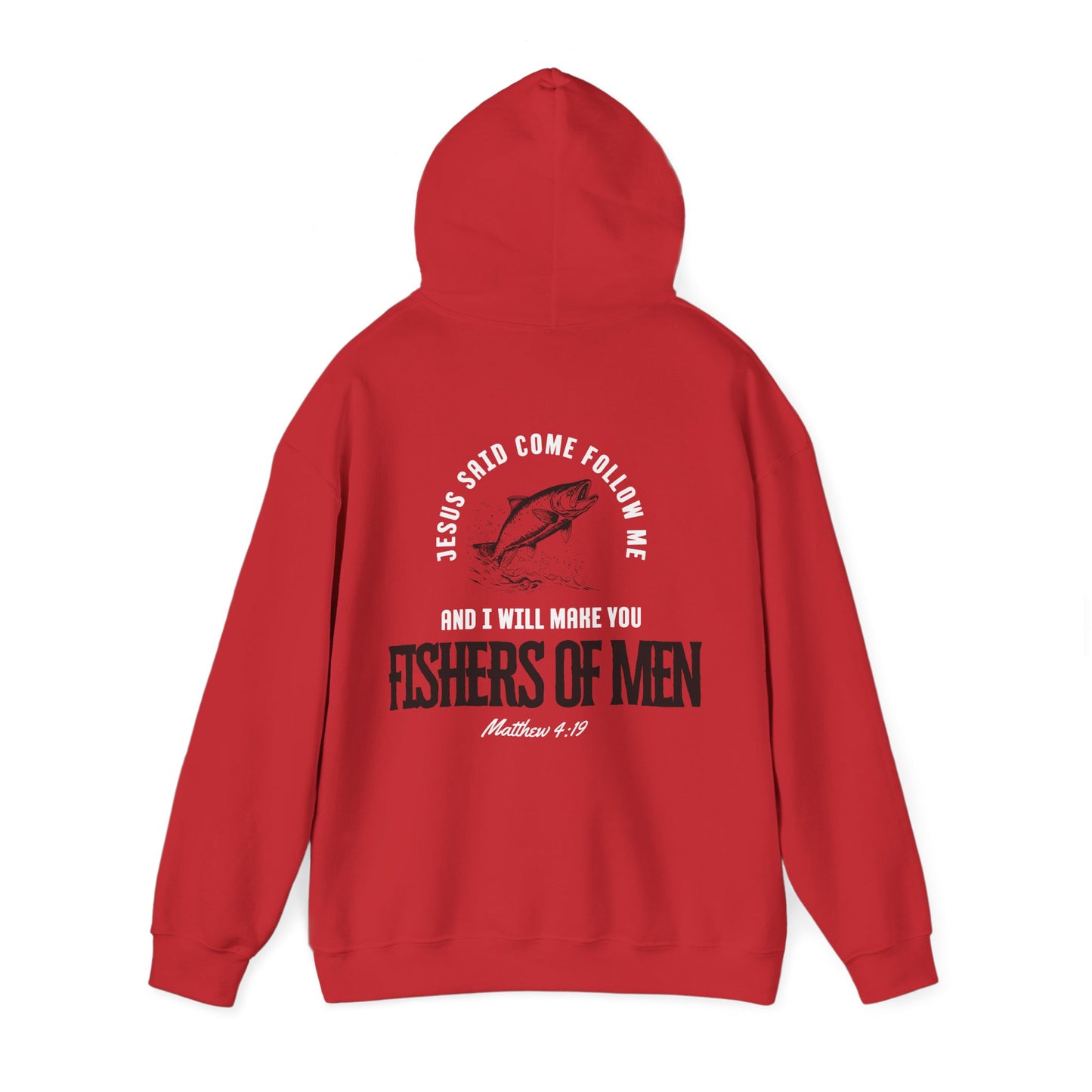Fishers Of Men Scripture Hooded Sweatshirt, Heavyweight Jesus Inspired Bible Verse Hoodie