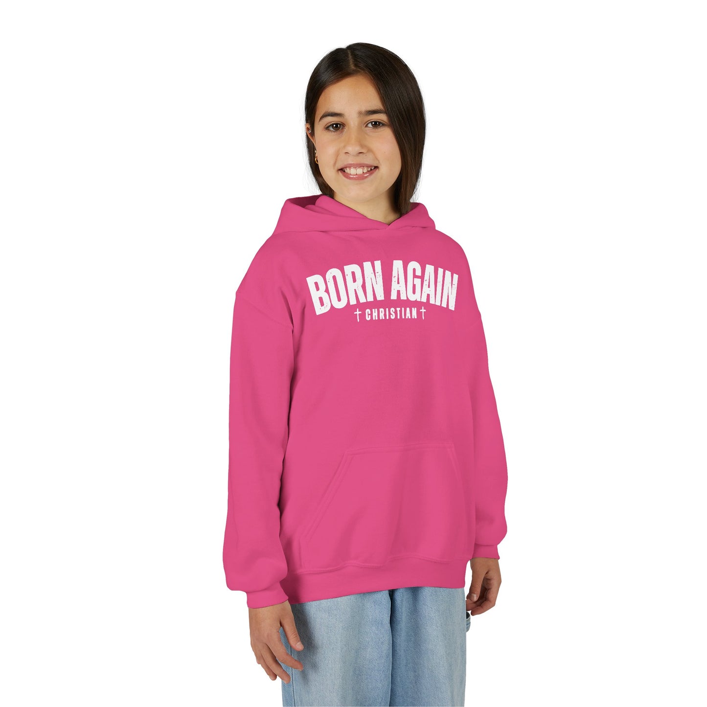 Born Again Christian Youth Hoodie, Christian Sweatshirt, Religion Apparel, Faith-Based Gift, Church Youth Group Clothing