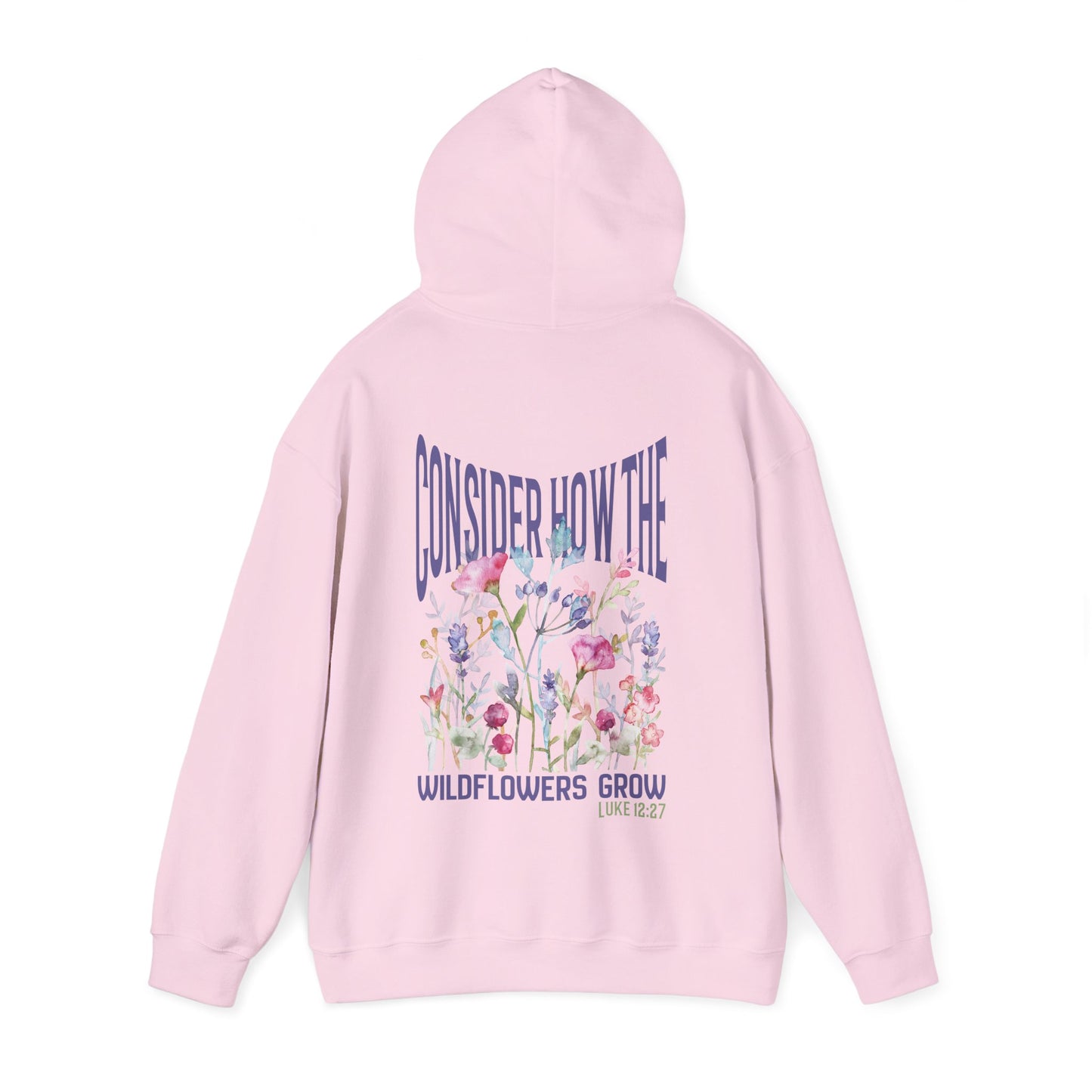 Consider How the Wildflowers Grow Bible Verse Hoodie, Christian Floral Hooded Sweatshirt