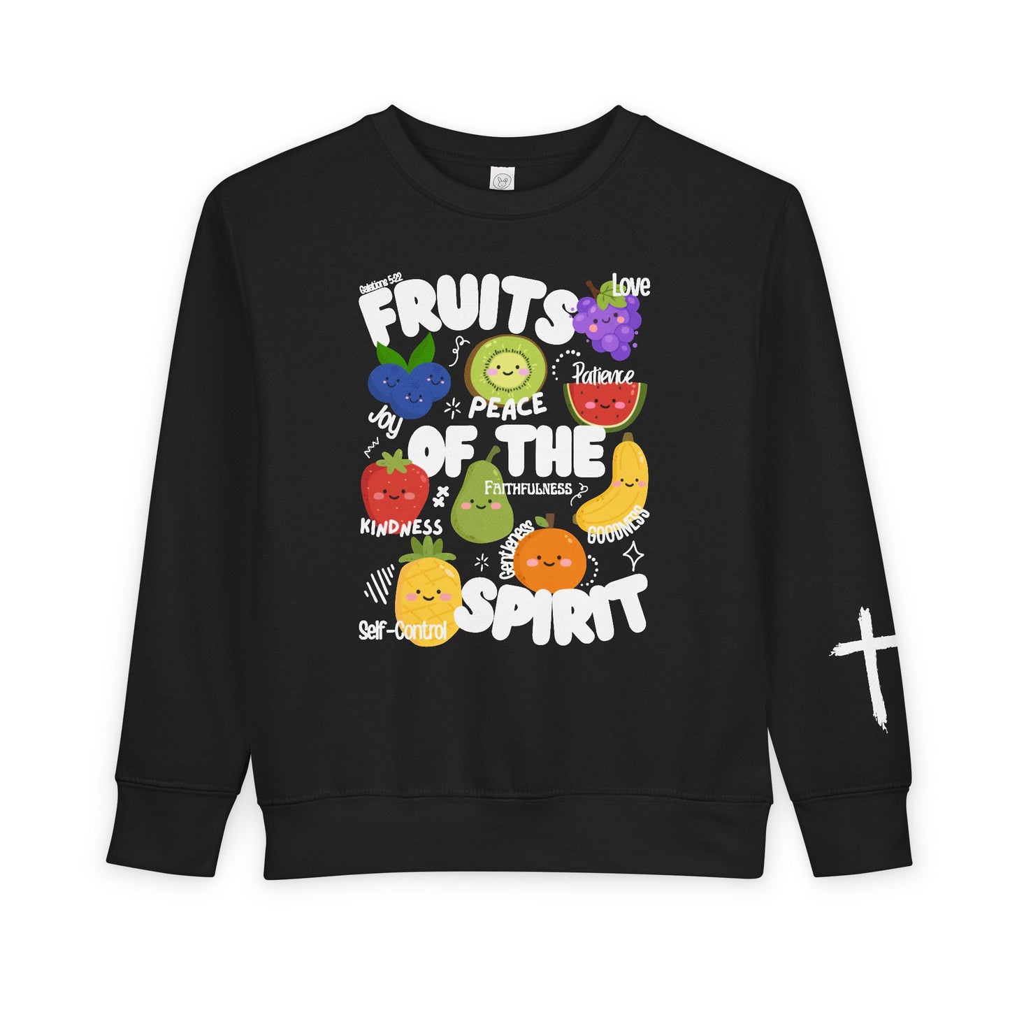 'Fruits of the Spirit' Toddler Sweatshirt - Cute Fruit Bible Verse Crewneck for Toddlers And Little Kids