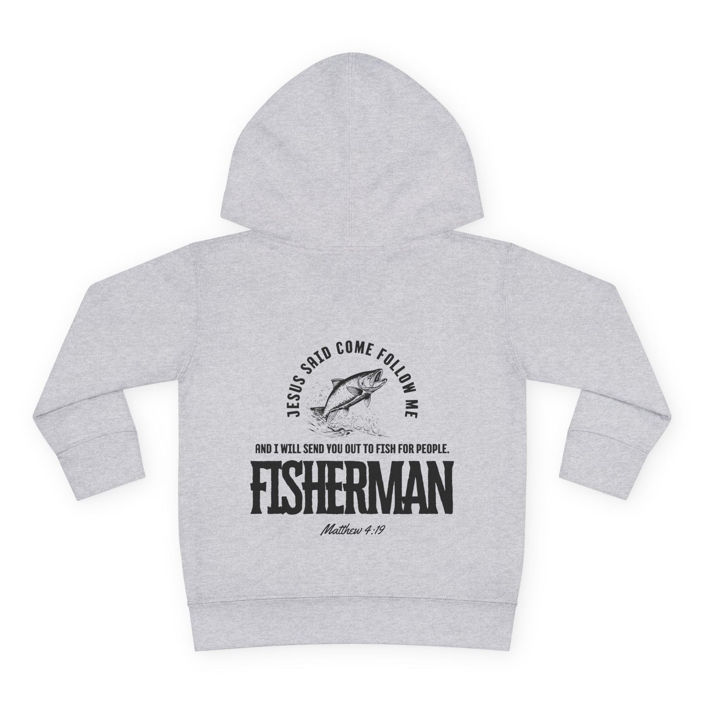 Toddler Christian Fleece Hoodie - Jesus Fisherman Design, Cute Kids Sweatshirt, Religious Baby Gift, Faith Hoodie
