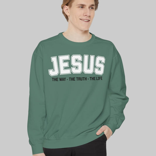 Jesus The Way, The Truth, The Life Crewneck Sweatshirt, Faith Apparel, Religious Sweatshirt, Inspirational Wear