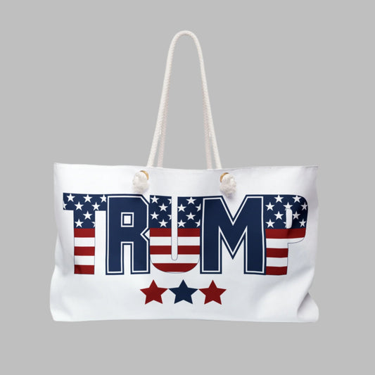 TRUMP Weekender Bag. Patriotic Beach Tote