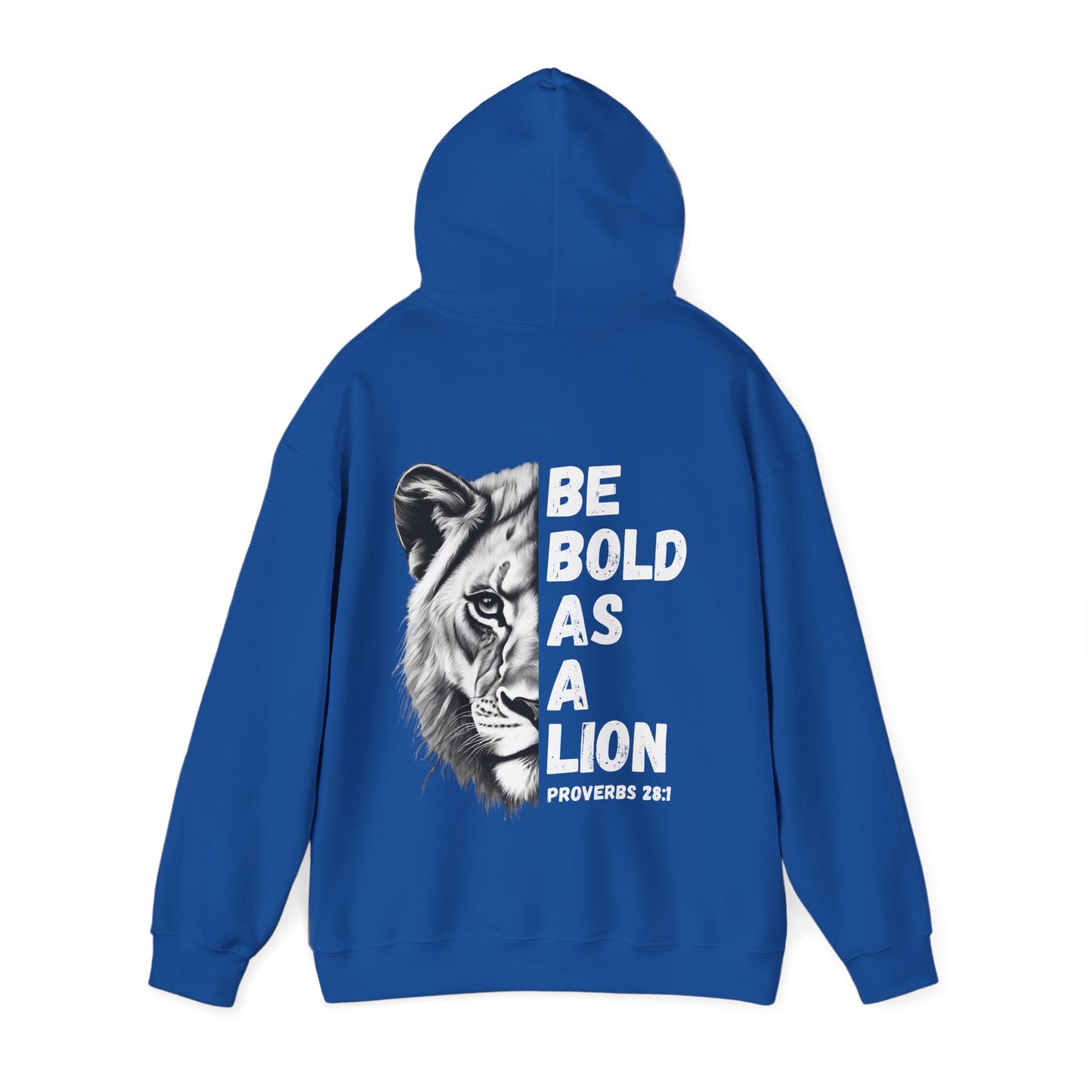 Be Bold As A Lion Christian Hoodie, Proverbs Bible Verse Hooded Sweatshirt, Lion Graphic Faith Based Sweatshirt