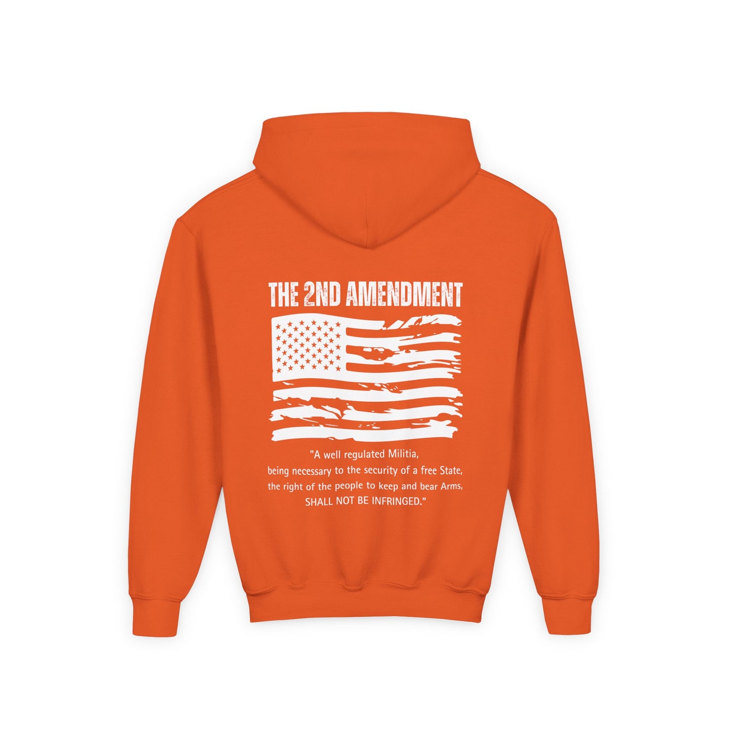 Youth 2nd Amendment Flag Design Hoodie, Kids 2A Sweatshirt, Gift for Teens, Patriotic Apparel, Flag Hoodie