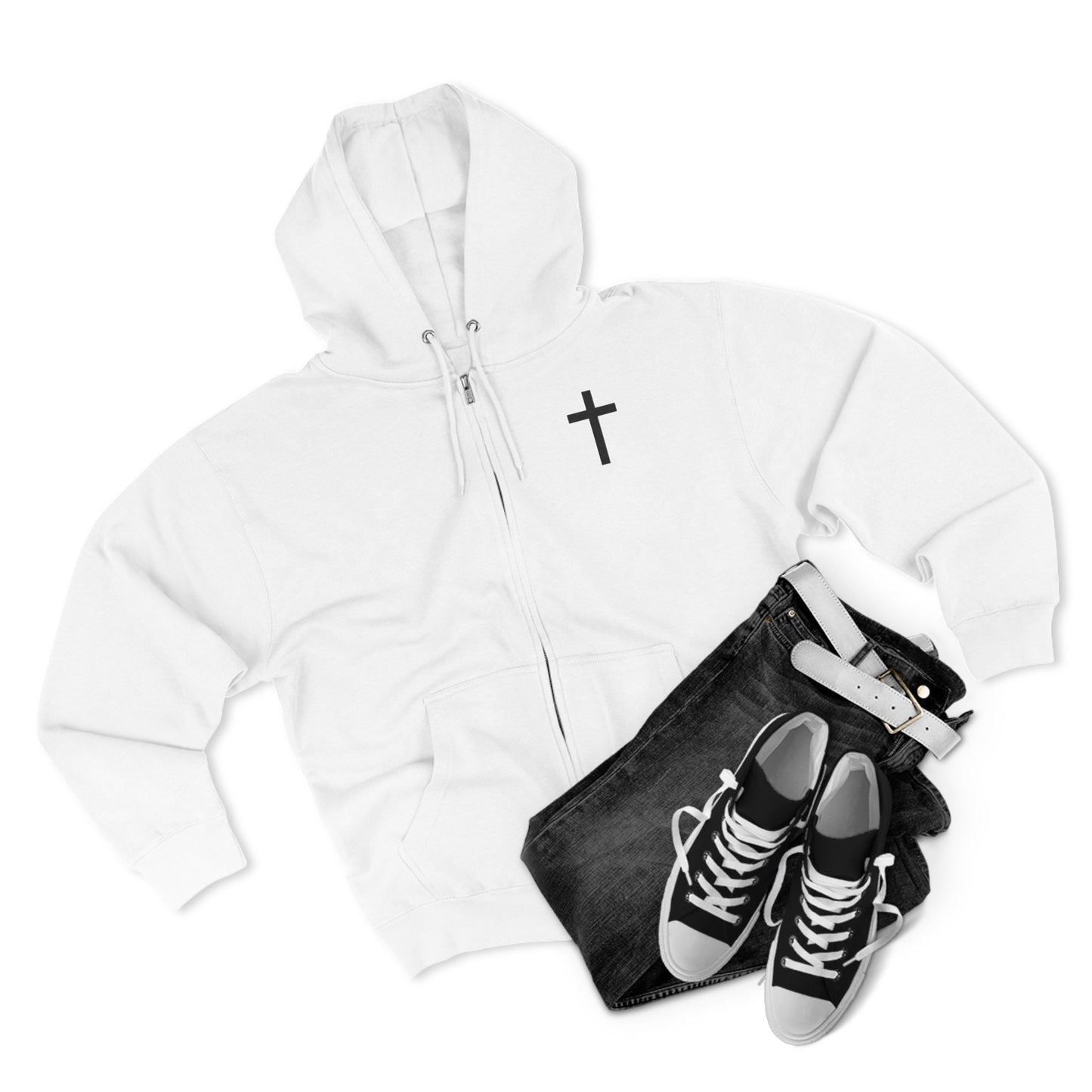Jesus The Way The Truth The Life Christian Zip-Up Hoodie, Faith Apparel, Gift for Believers, Cozy Church Wear