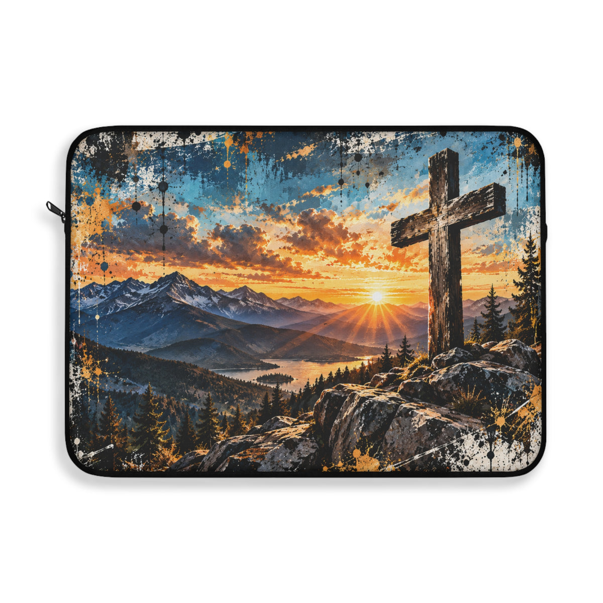 Christian Mountain Cross Laptop Sleeve – Faith-Inspired Laptop Case for Teens | 12", 13" & 15"
