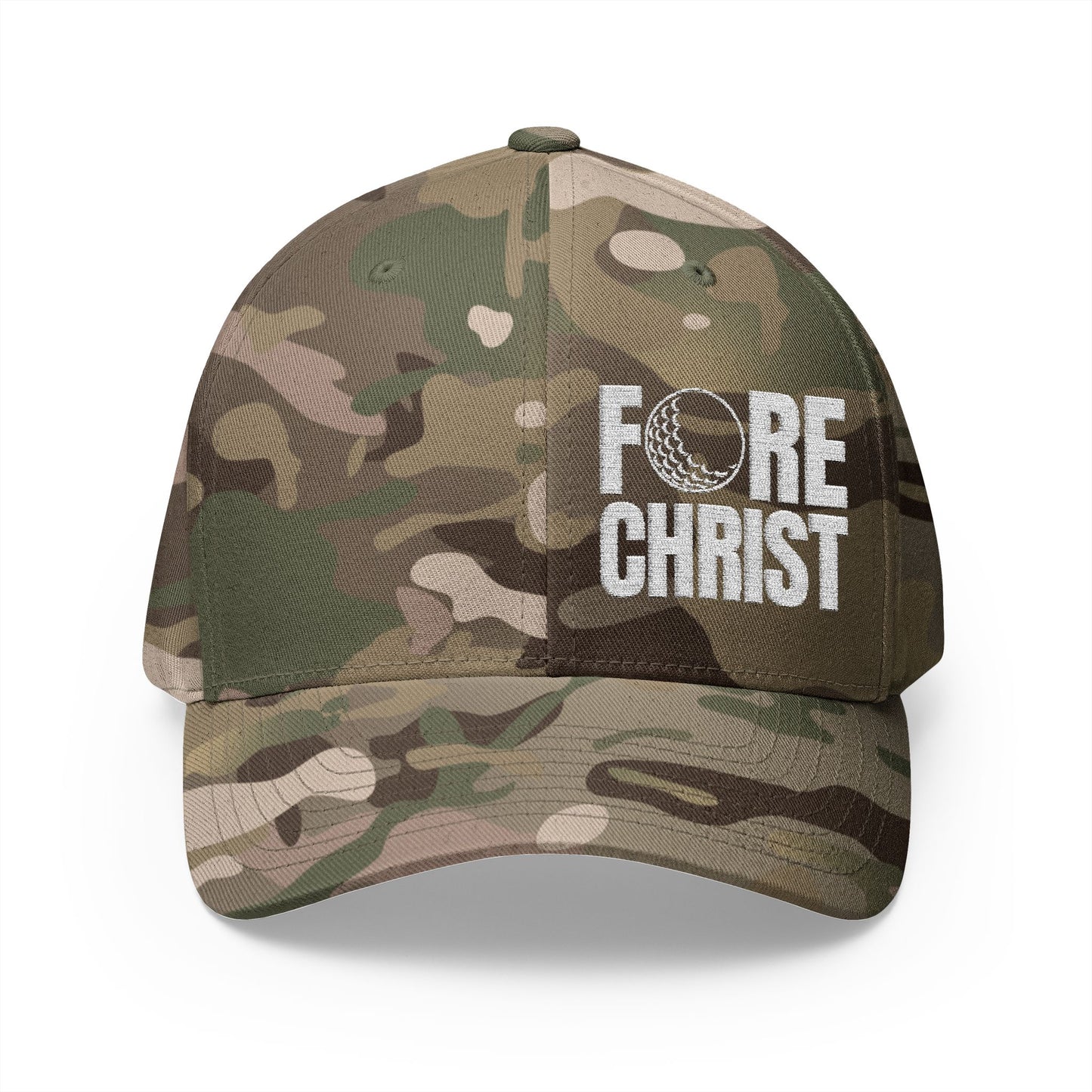Fore Christ Embroidered Golf Hat - Fitted Hat for Christian Golfers