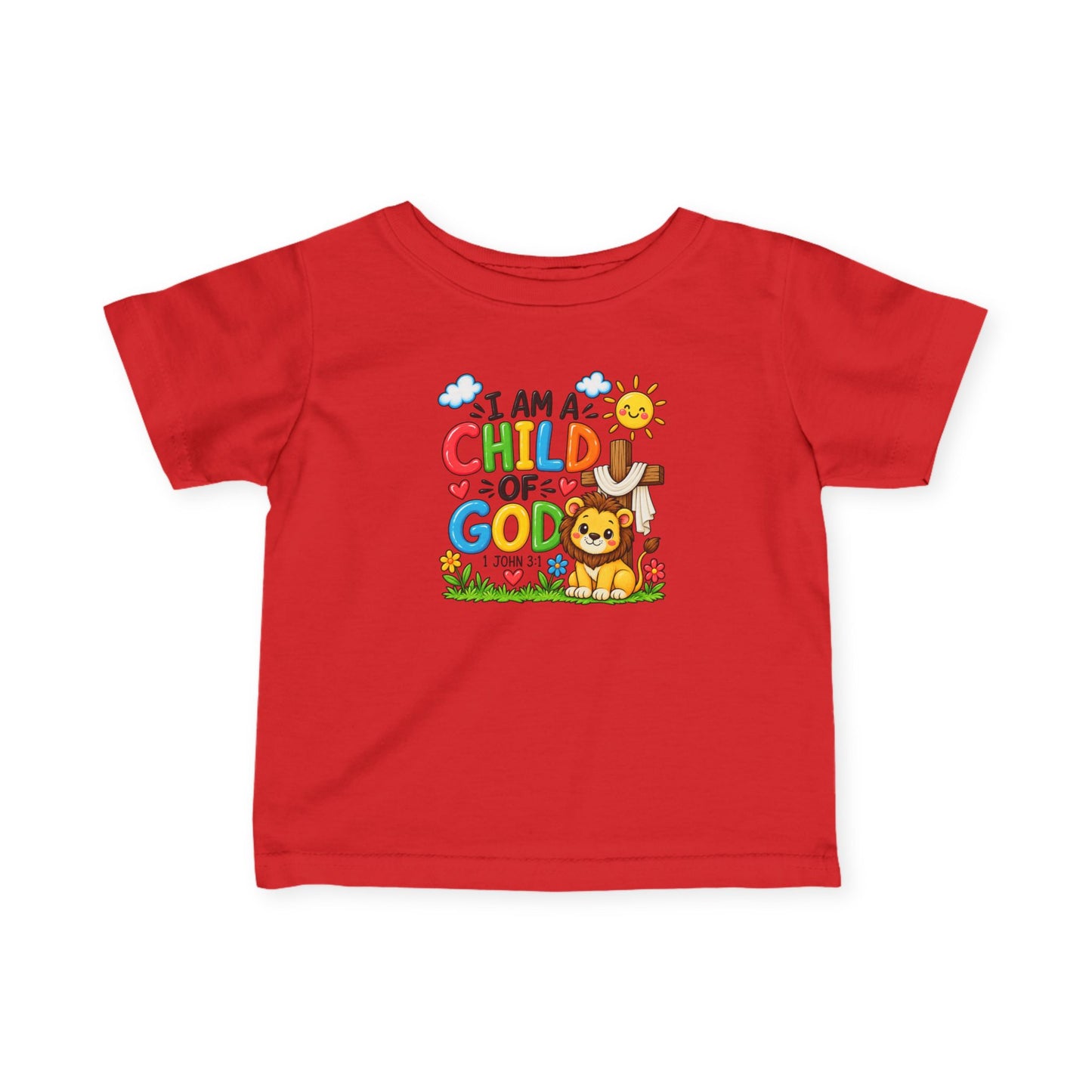 I Am A Child of God Infant Christian T-Shirt | 1 John 3:1 Bible Verse Baby Tee | Faith-Based Baby Top