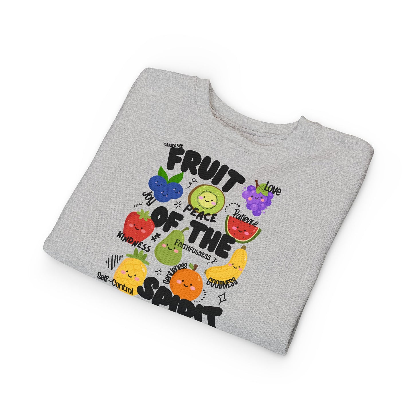 Toddler Fruit of the Spirit Christian Sweatshirt | Galatians 5:22–23 Bible Verse Crewneck