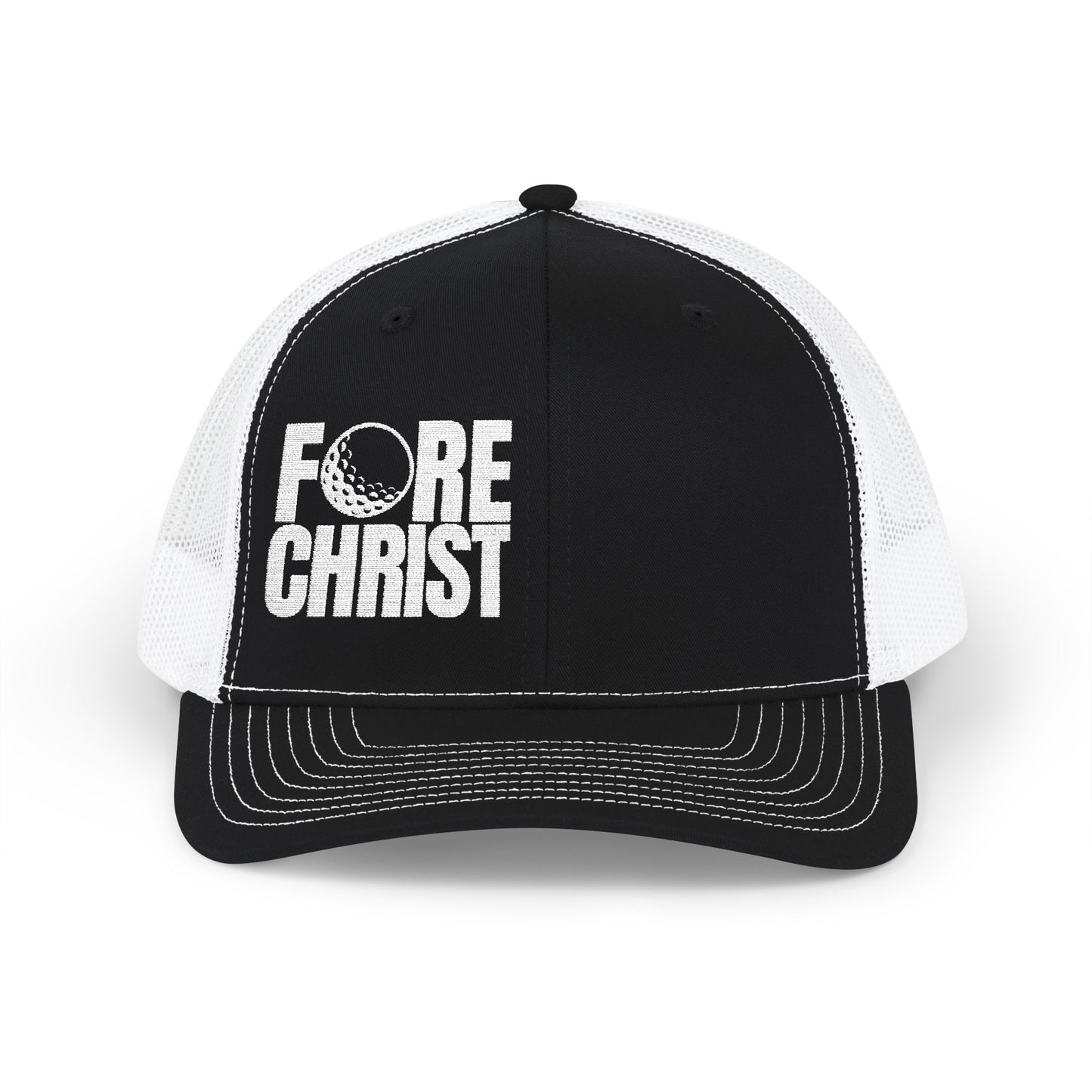 FORE CHRIST Snapback Trucker Cap - Stylish Golf Hat for Faith & Sport Enthusiasts