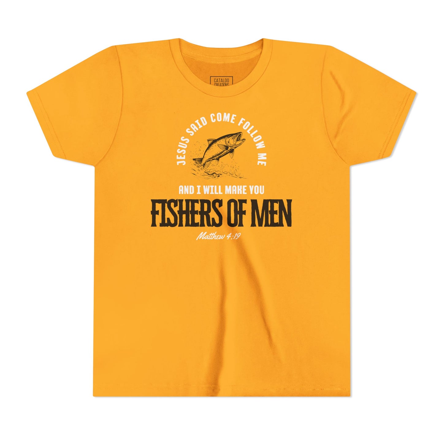 Fishers Of Men Youth Short Sleeve Scripture Tee - Inspirational Jesus Design