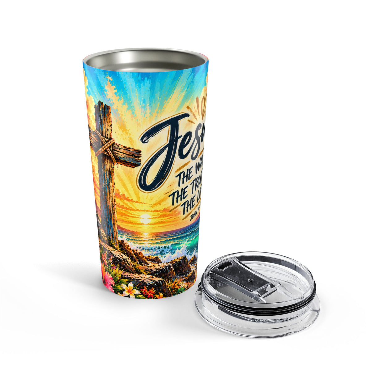 Jesus The Way, The Truth & The Life 20oz Stainless Steel Tumbler | John 14:6 Christian Travel Cup