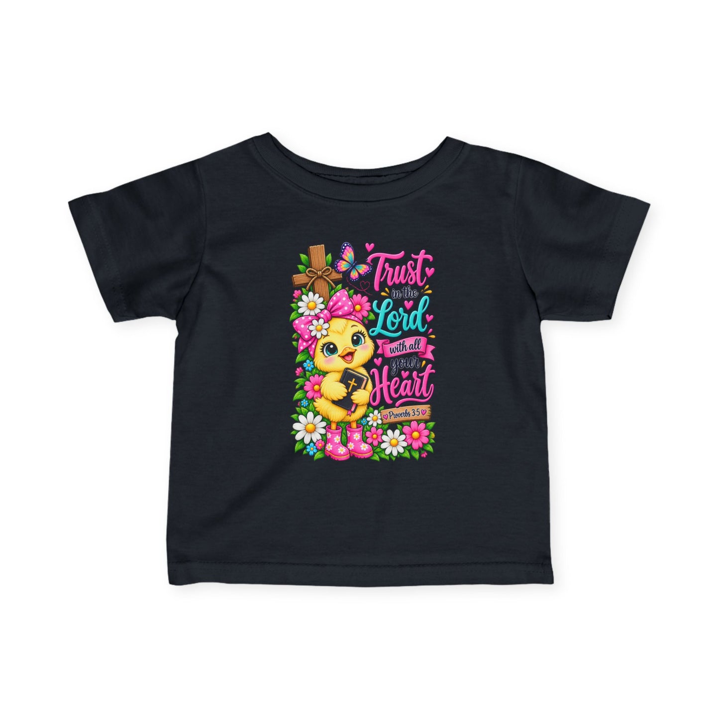 Trust in the Lord Infant Girl Christian Tee | Proverbs 3:5 Baby T-Shirt | Cute Faith-Based Baby Gift