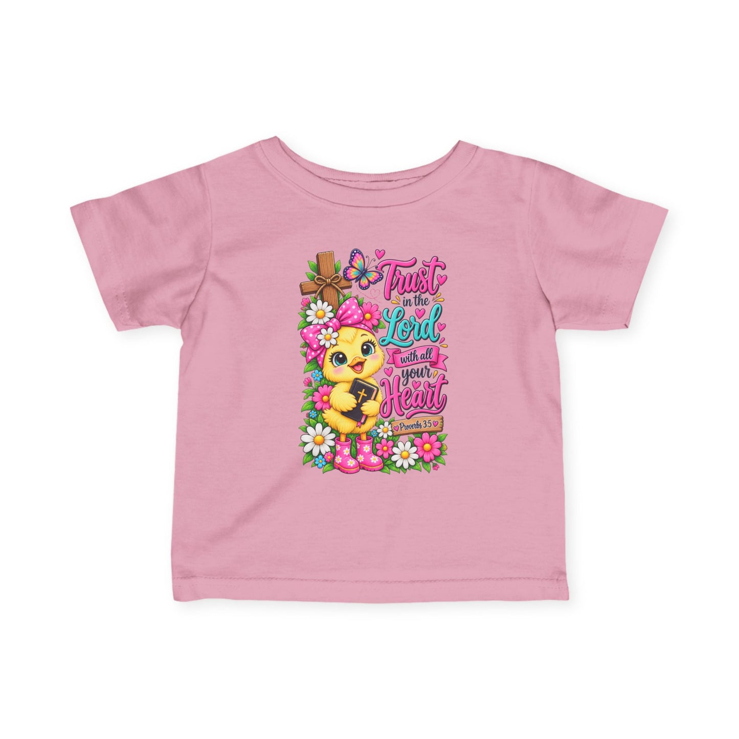 Trust in the Lord Infant Girl Christian Tee | Proverbs 3:5 Baby T-Shirt | Cute Faith-Based Baby Gift