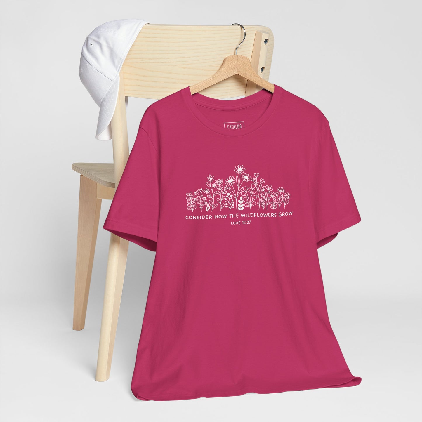 "Consider How The Wildflowers Grow" Luke 12 Bible Verse Graphic T-Shirt
