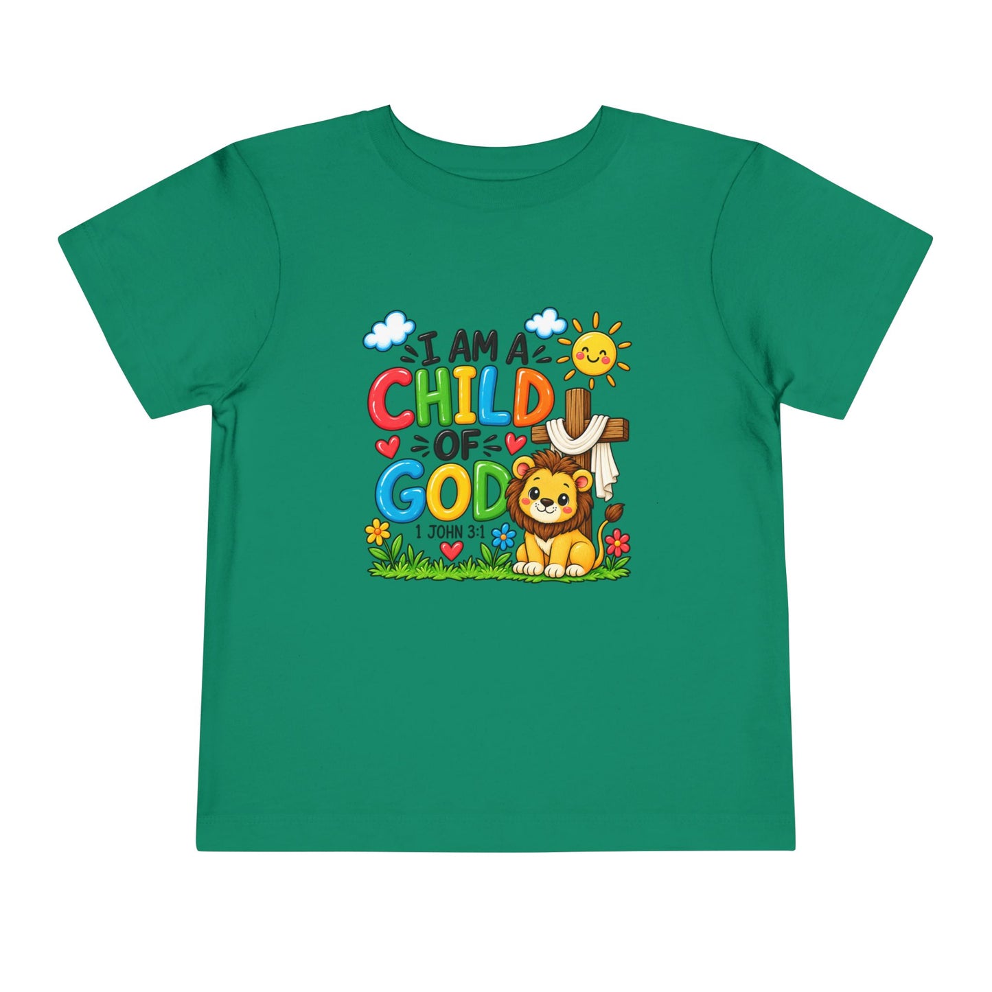 I Am a Child of God Toddler Christian T-Shirt | 1 John 3:1 Bible Verse Kids Tee | Faith-Based Toddler Shirt