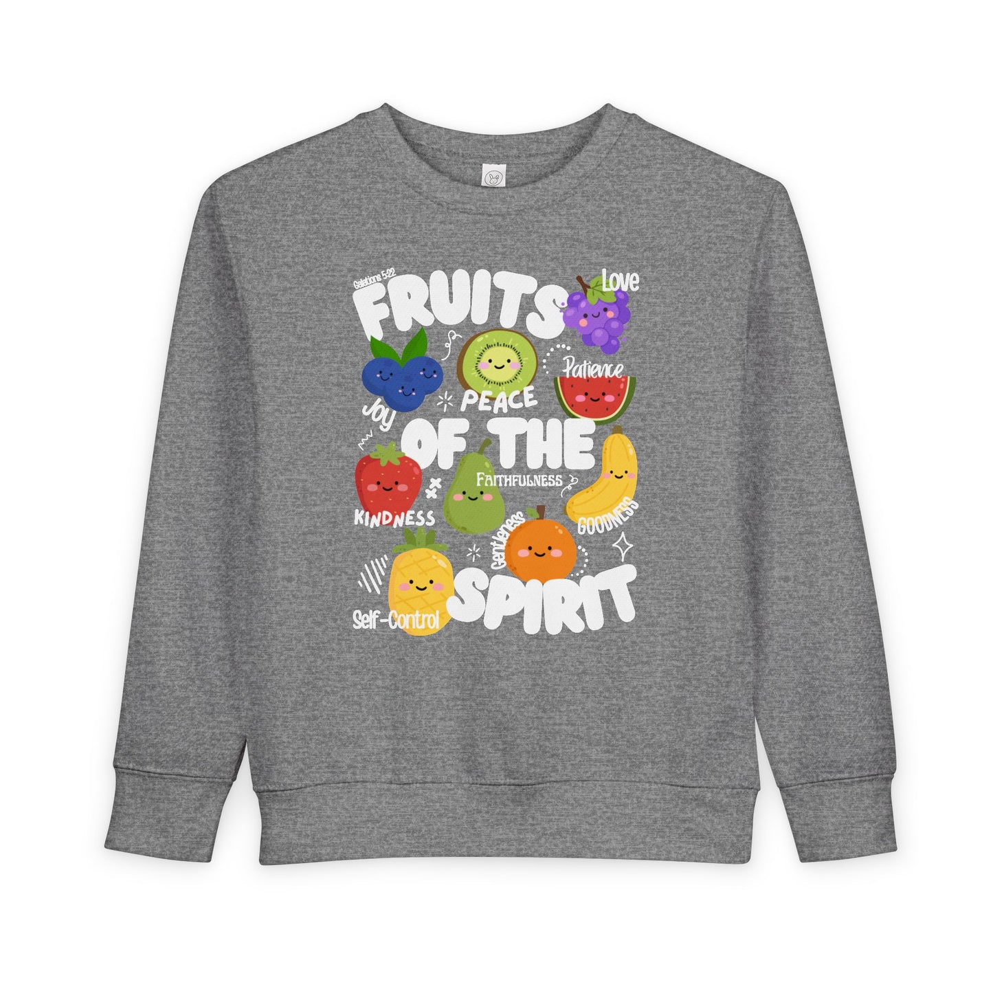 'Fruits of the Spirit' Toddler Sweatshirt - Cute Fruit Bible Verse Crewneck for Toddlers And Little Kids