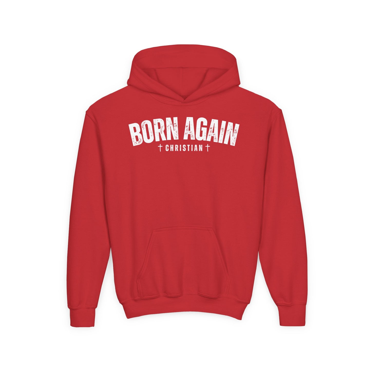 Born Again Christian Youth Hoodie, Christian Sweatshirt, Religion Apparel, Faith-Based Gift, Church Youth Group Clothing