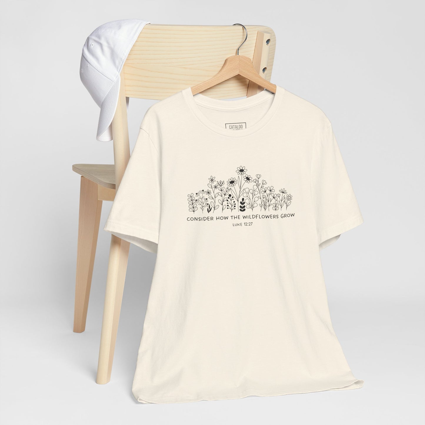 "Consider How The Wildflowers Grow" Luke 12 Bible Verse Graphic T-Shirt