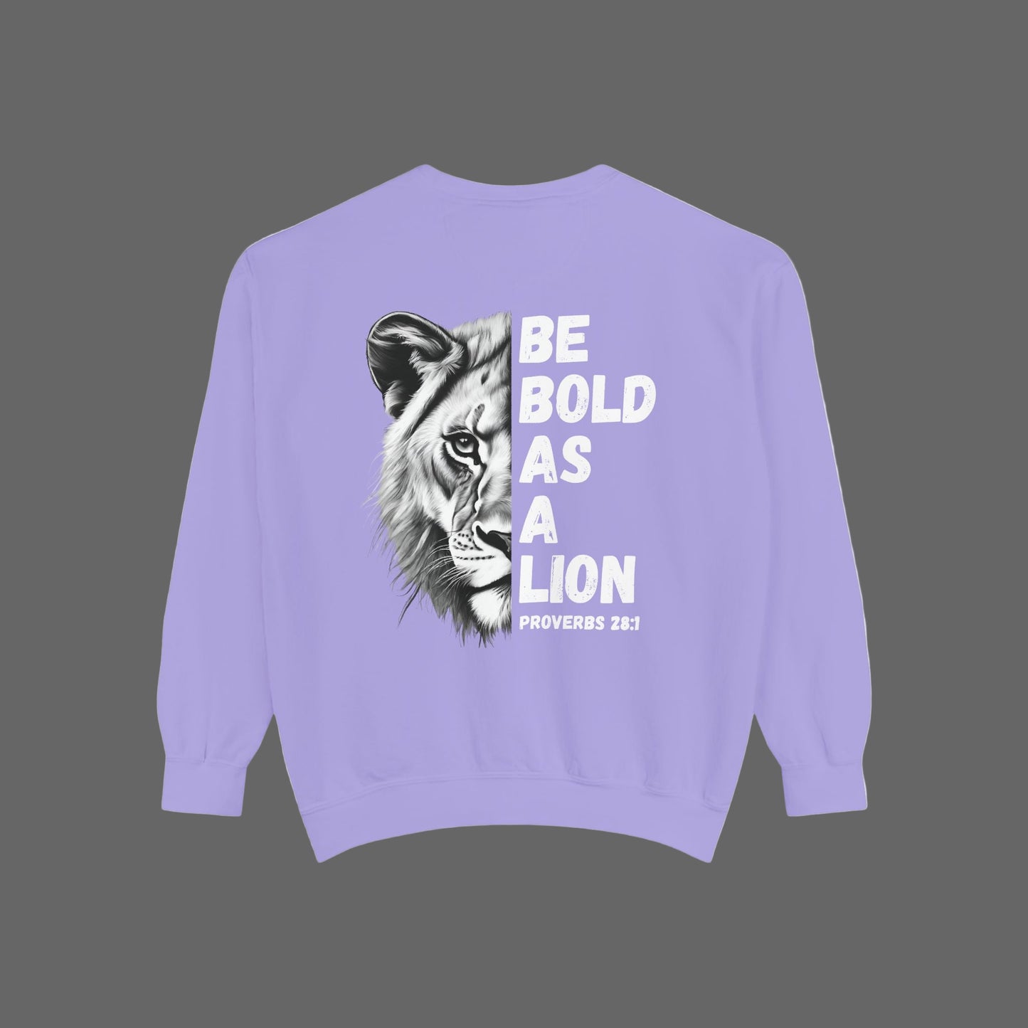 Be Bold As A Lion Christian Premium Crewneck Sweatshirt, Faith Based Proverbs Bible Verse  Sweatshirt
