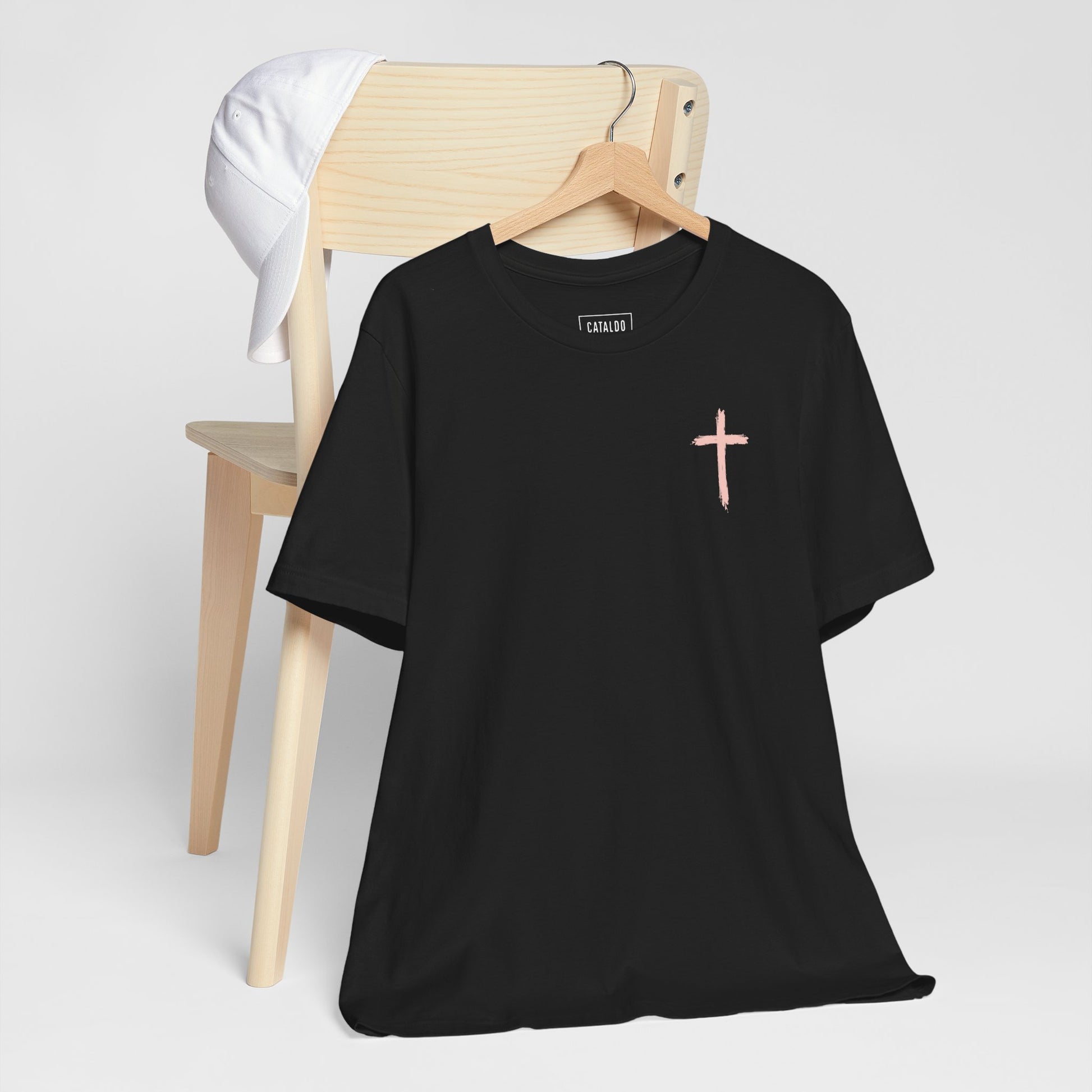 Unisex jersey short sleeve tee featuring floral design with Bible verse Luke 12:27 Christian inspirational shirt