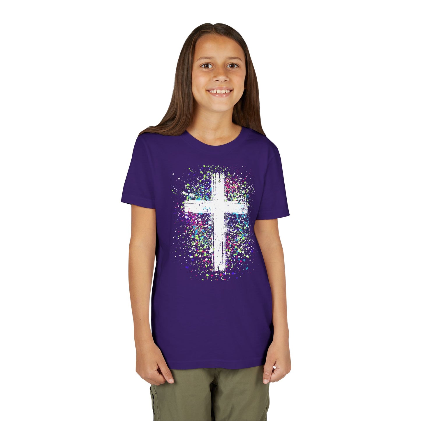 Kids Vibrant Cross Youth Short Sleeve Tee