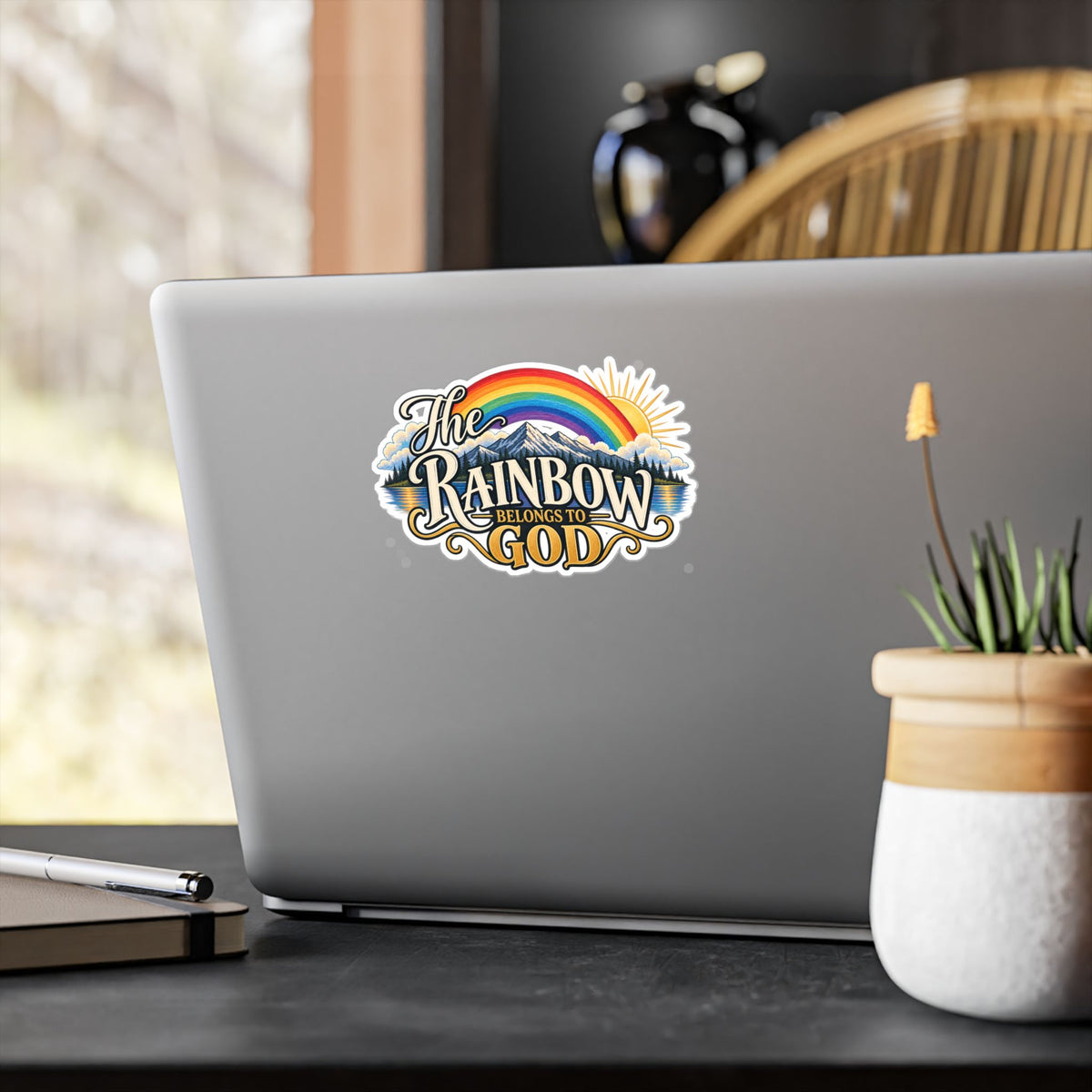 The Rainbow Belongs to God Christian Sticker | Faith-Based Rainbow Vinyl Decal