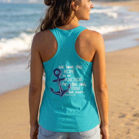 Women's Racerback Nautical Bible Verse Tank Top