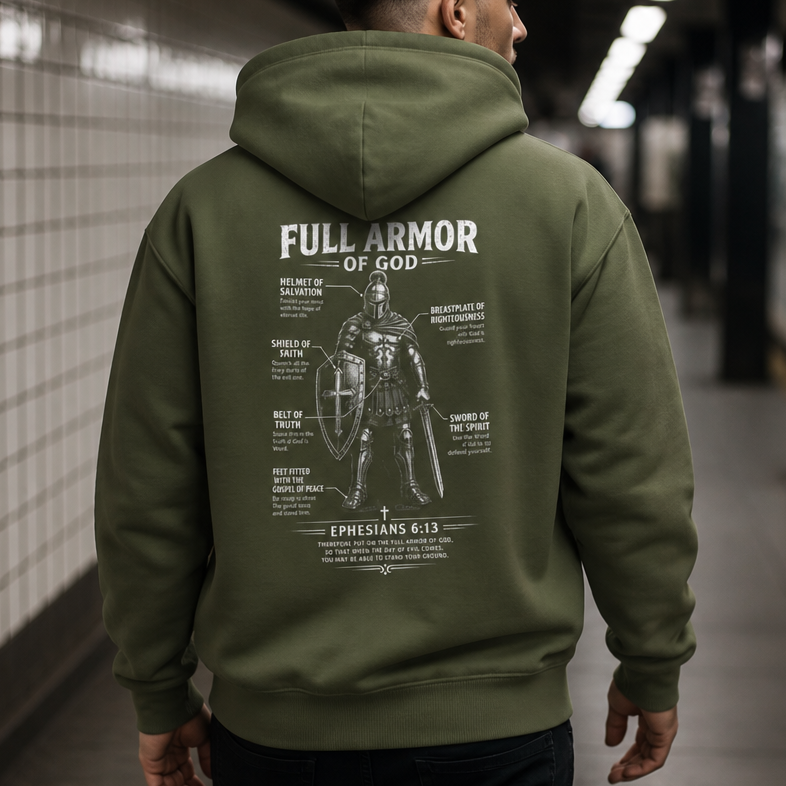 Armor of God Hoodie — Full Armor of God Ephesians 6:13 Christian Prayer Sweatshirt