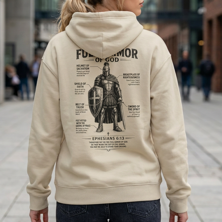 Armor of God Hoodie — Full Armor of God Ephesians 6:13 Christian Prayer Sweatshirt