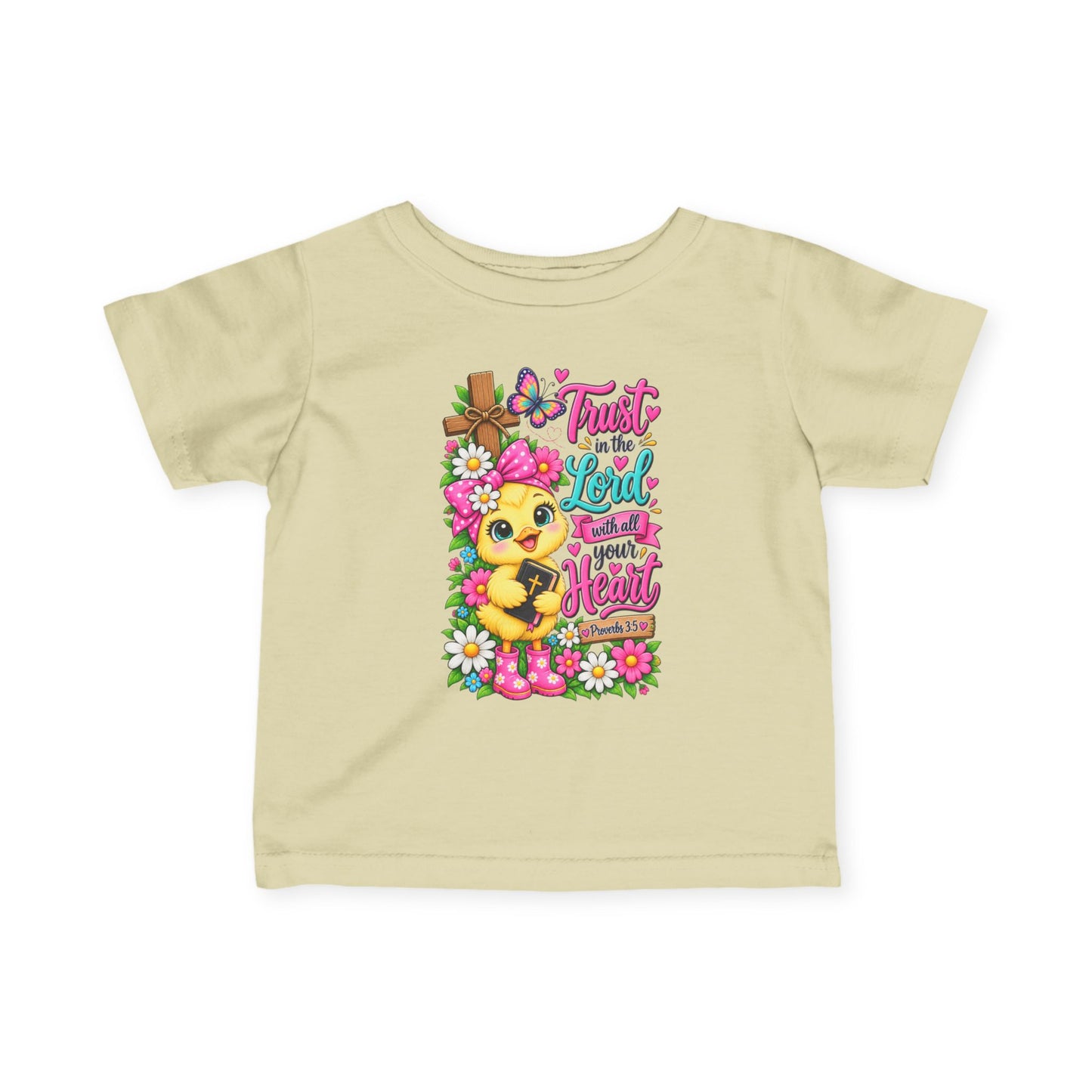 Trust in the Lord Infant Girl Christian Tee | Proverbs 3:5 Baby T-Shirt | Cute Faith-Based Baby Gift