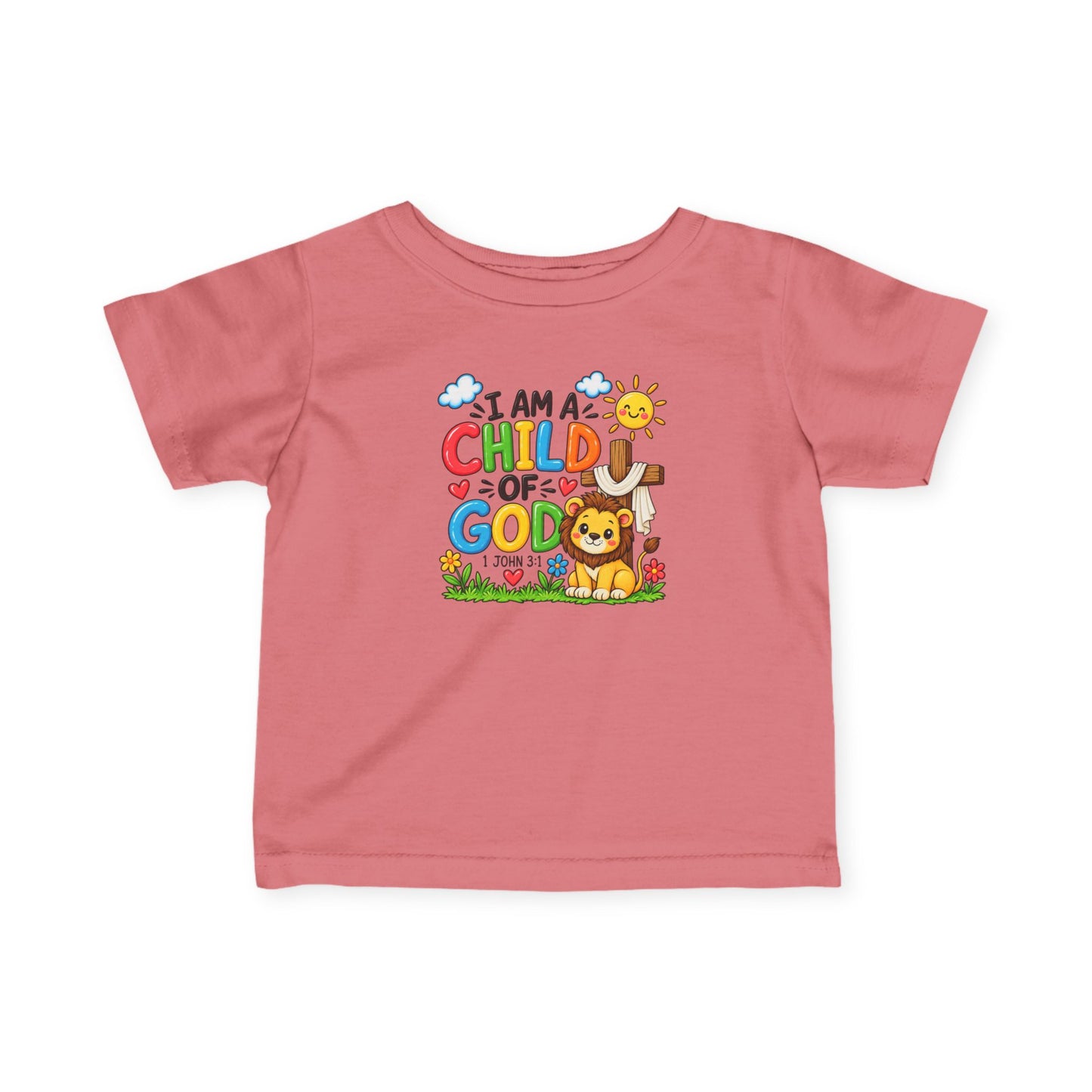 I Am A Child of God Infant Christian T-Shirt | 1 John 3:1 Bible Verse Baby Tee | Faith-Based Baby Top