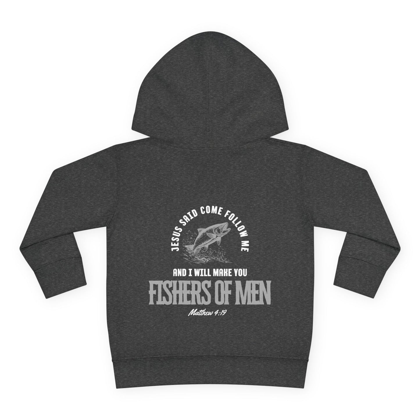 Toddler Fisher Of Men Hoodie,  Jesus Scripture Fisherman Hooded Sweatshirt For Small Children