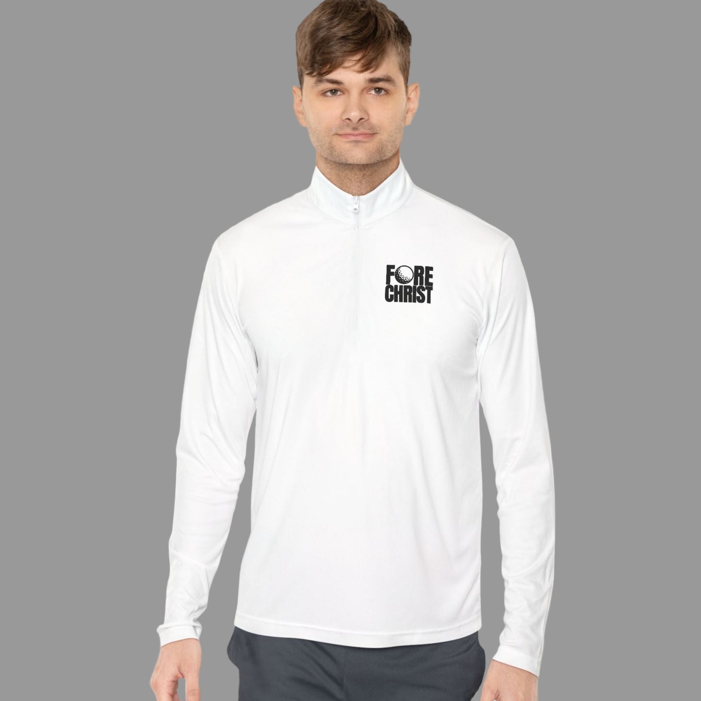 'Fore Christ' Faith-Inspired Unisex Quarter-Zip Pullover - Christian Activewear, Golf And Athletic Apparel