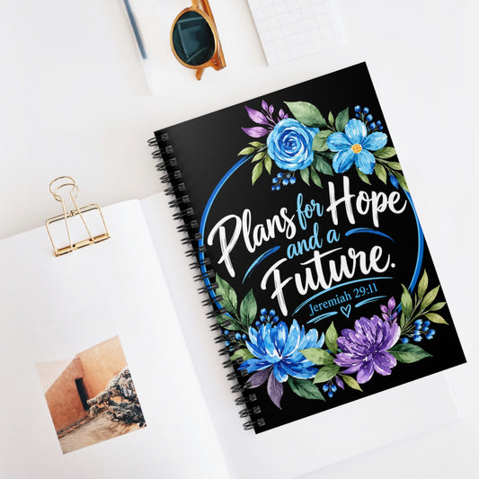 Jeremiah 29:11 Christian Spiral Notebook | Plans for Hope and a Future Floral Bible Verse Journal