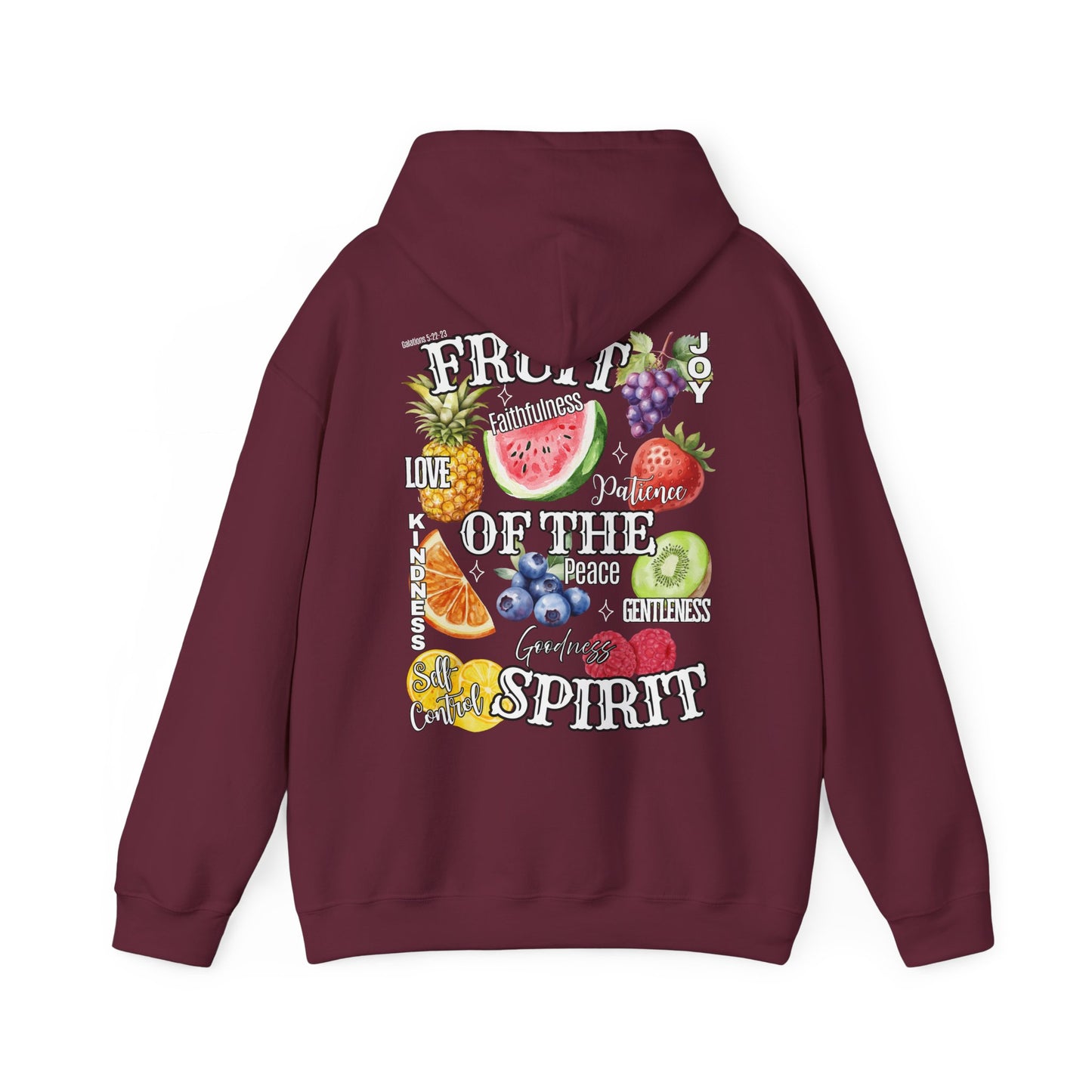 Fruit of the Spirit Christian Hoodie, Galatians 5:22-23 Heavy Blend Hooded Sweatshirt