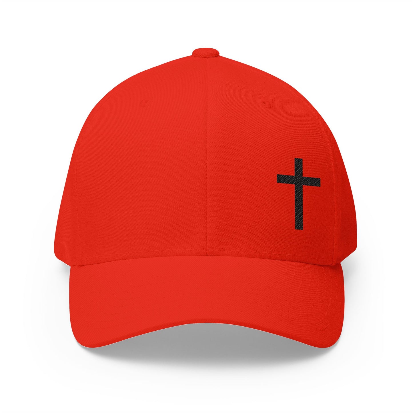 Embroidered Psalm 91 Hat - Flex-fit Closed-Back Hat with Cross Design