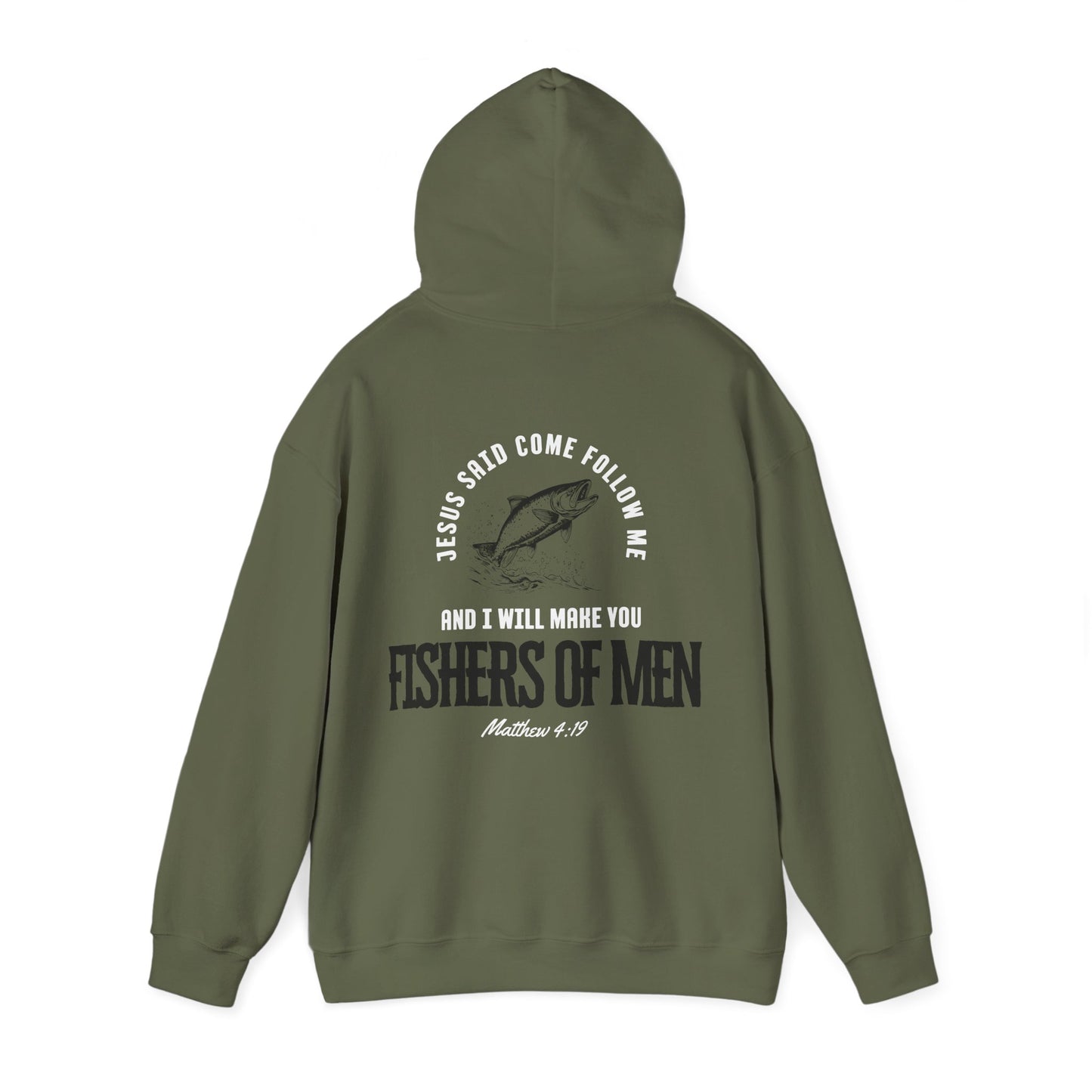 Fishers Of Men Scripture Hooded Sweatshirt, Heavyweight Jesus Inspired Bible Verse Hoodie