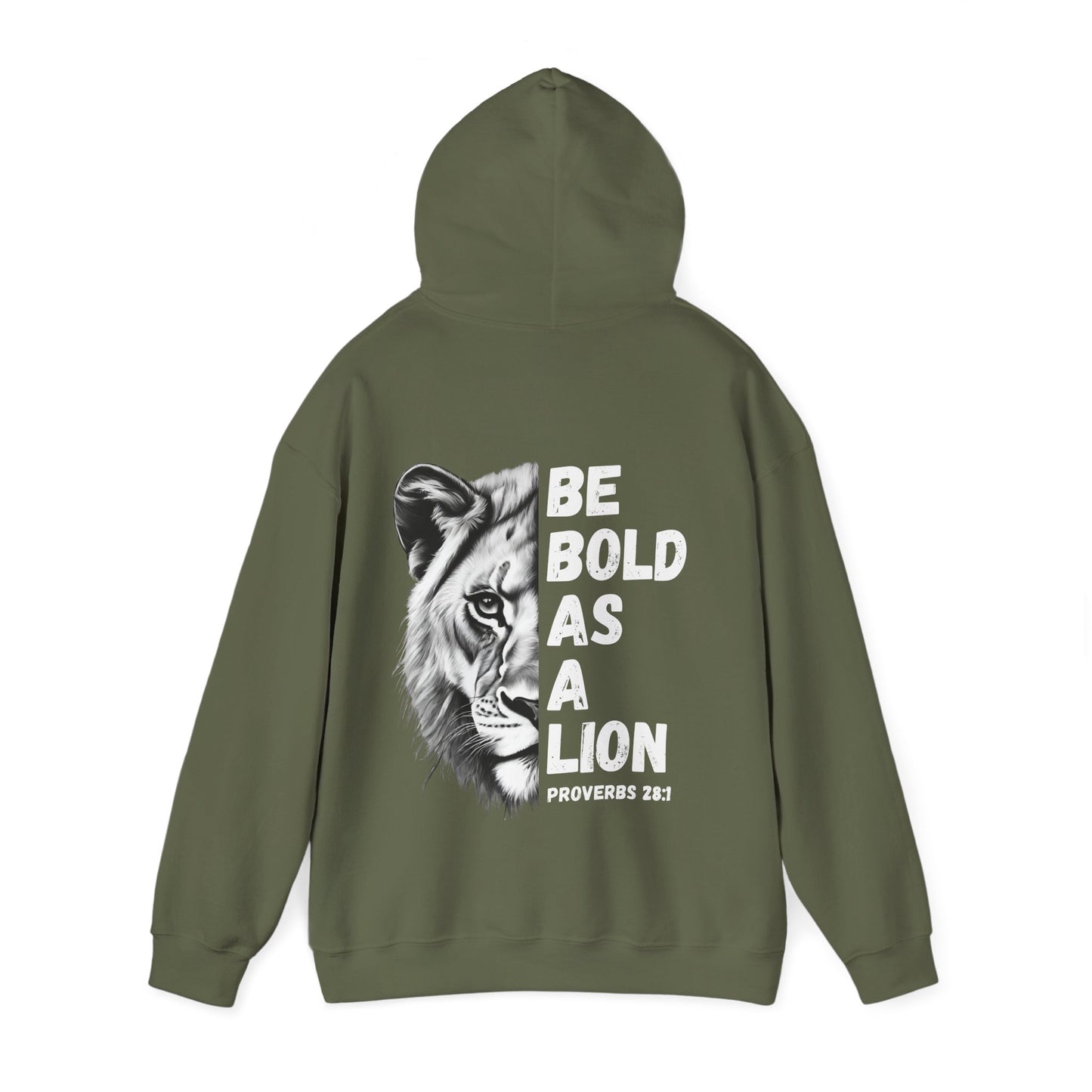 Be Bold As A Lion Christian Hoodie, Proverbs Bible Verse Hooded Sweatshirt, Lion Graphic Faith Based Sweatshirt