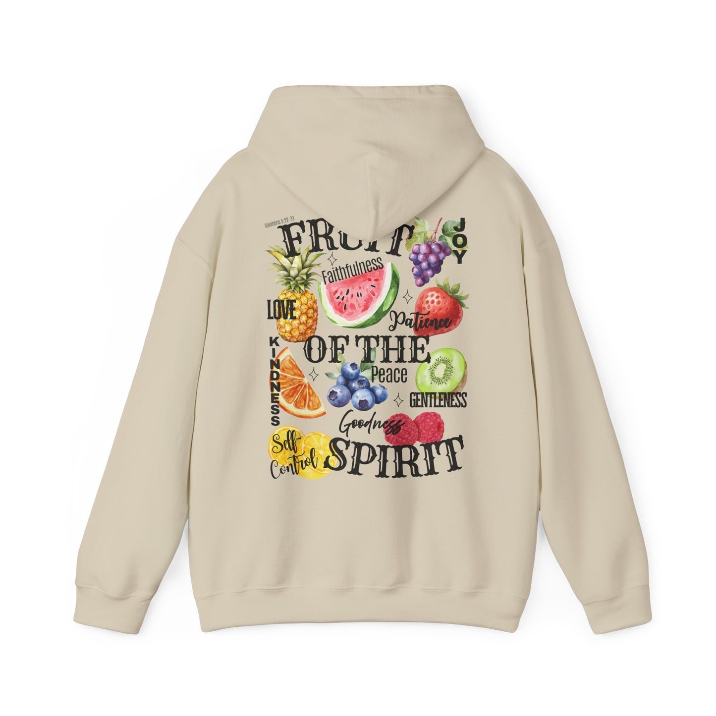 Fruit of the Spirit Christian Hoodie, Galatians 5:22-23 Heavy Blend Hooded Sweatshirt