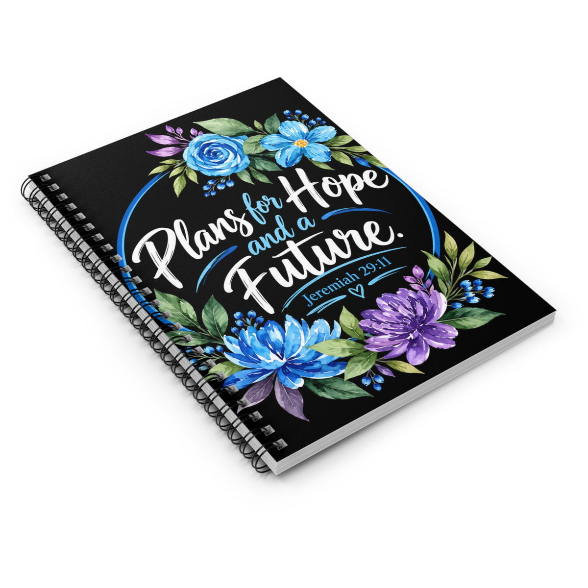 Jeremiah 29:11 Christian Spiral Notebook | Plans for Hope and a Future Floral Bible Verse Journal
